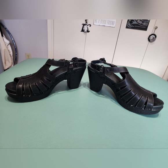 Dansko Randa Black Leather Heal Women's Size 9 - Picture 4 of 9